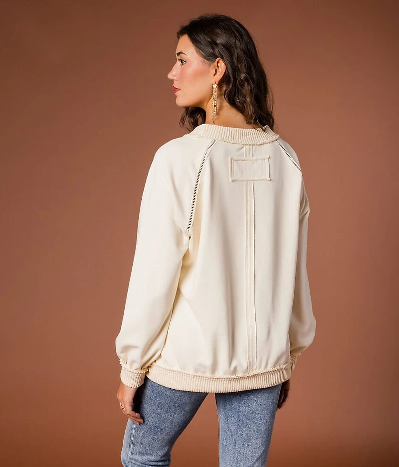 Floral Embroidered Pullover