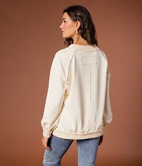 Floral Embroidered Pullover