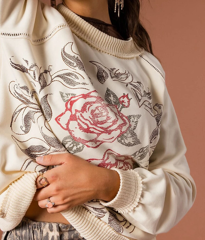 Floral Embroidered Pullover
