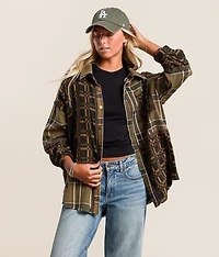 Pieced Plaid Shacket