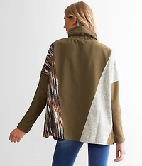 Cowl Neck Pieced Pullover