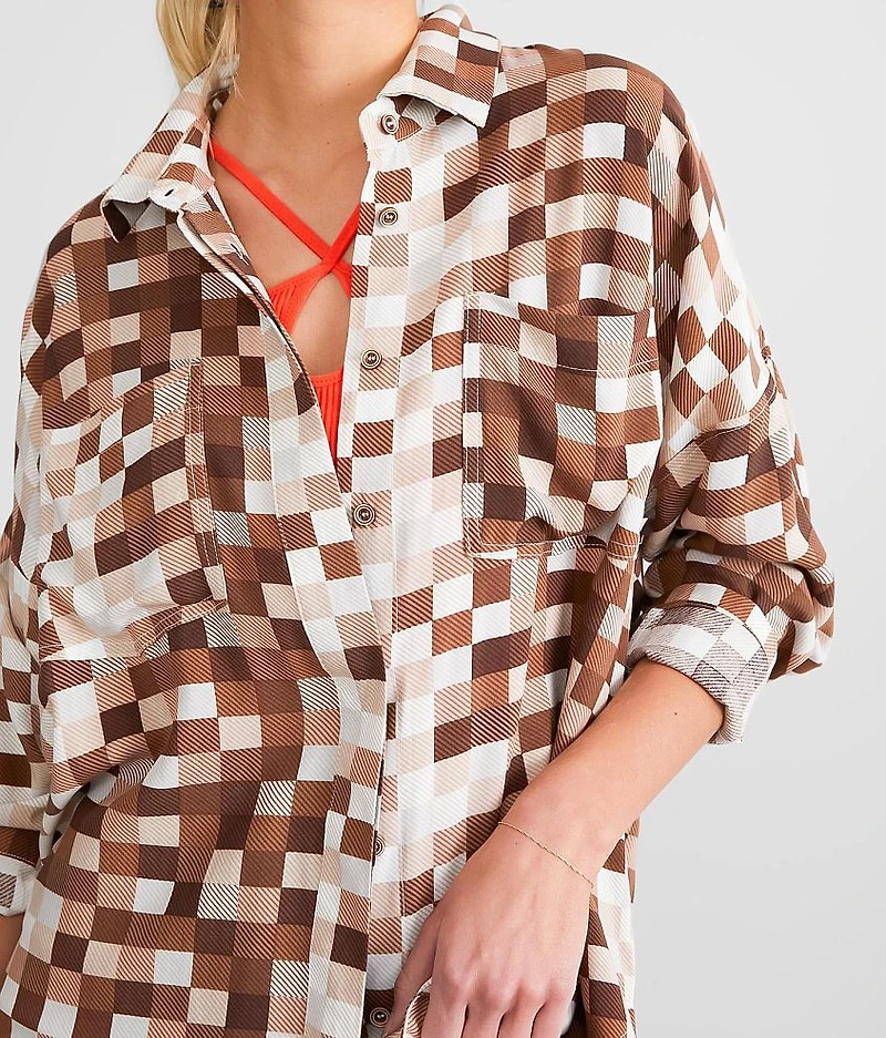 Checkered Boyfriend Blouse