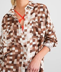 Checkered Boyfriend Blouse