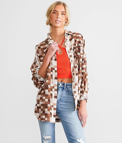 Checkered Boyfriend Blouse