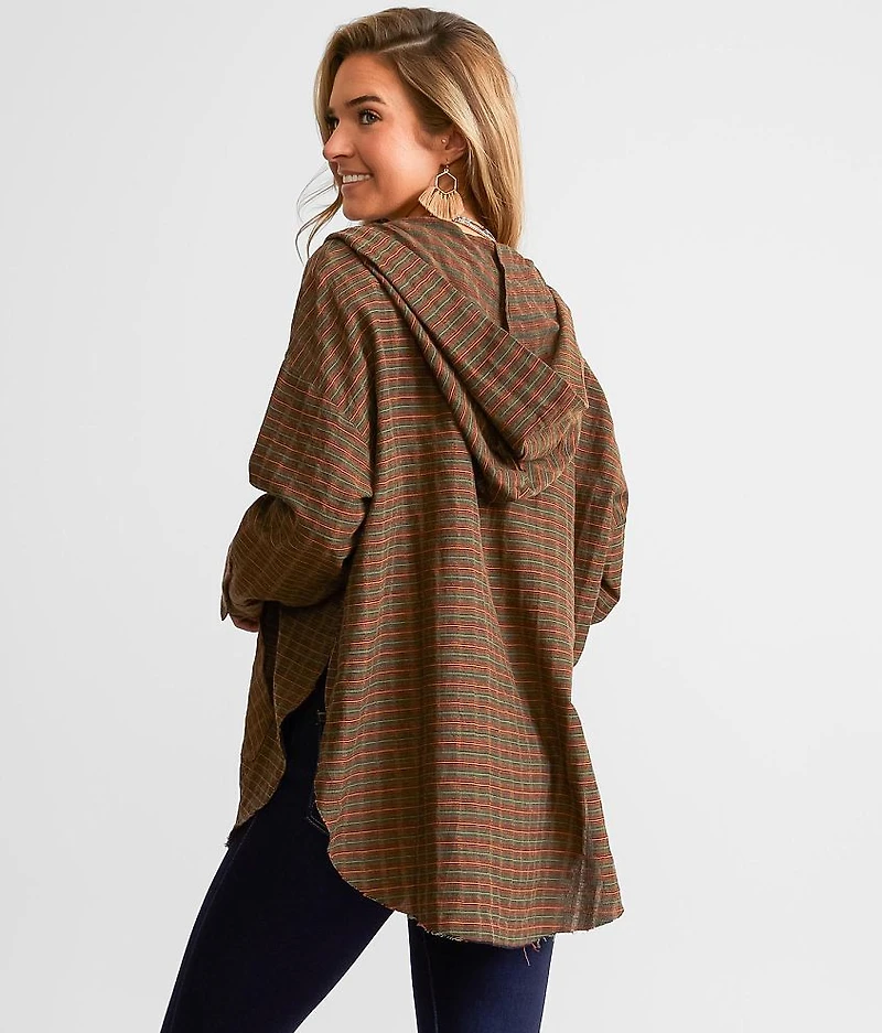Plaid Hooded Shirt