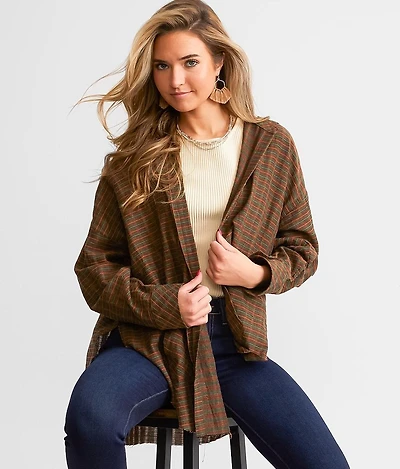 Plaid Hooded Shirt