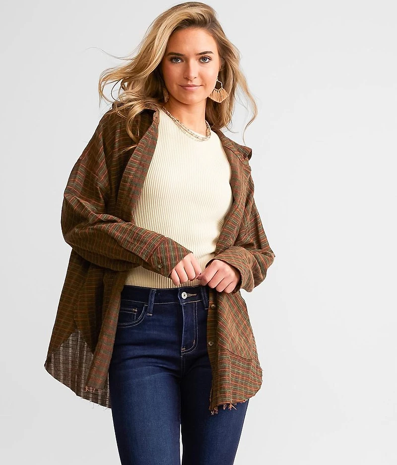 Plaid Hooded Shirt