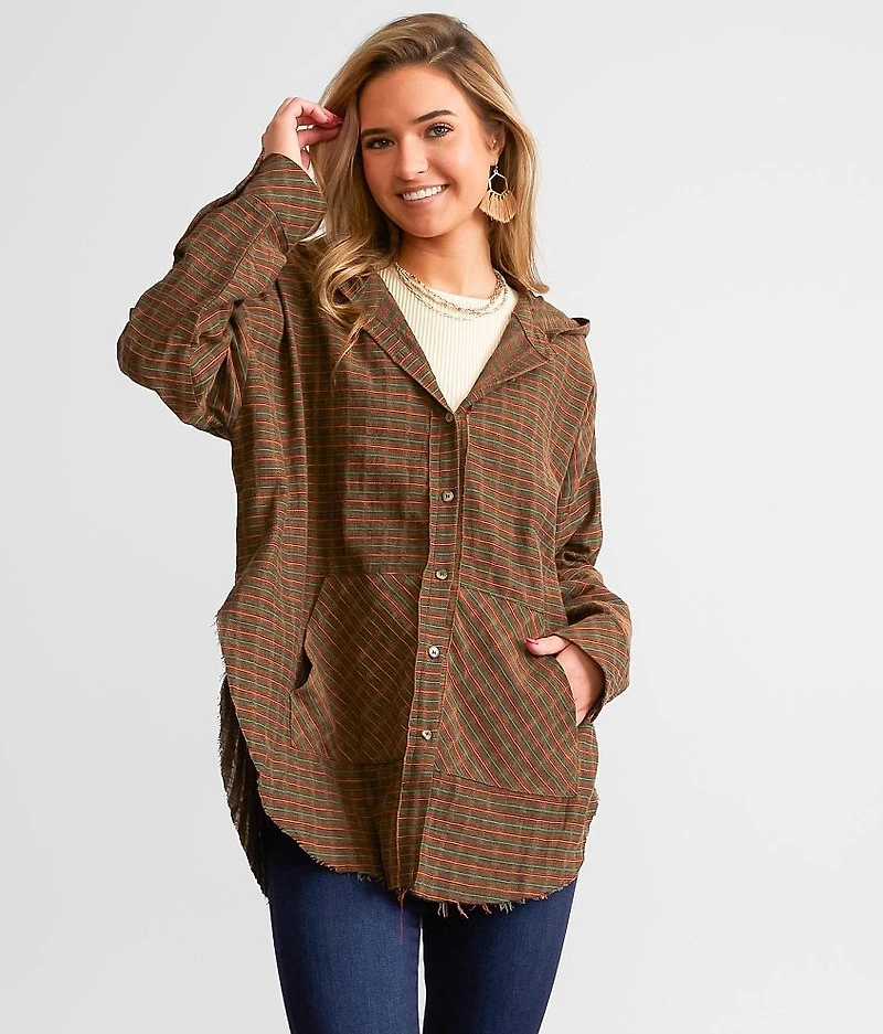 Plaid Hooded Shirt