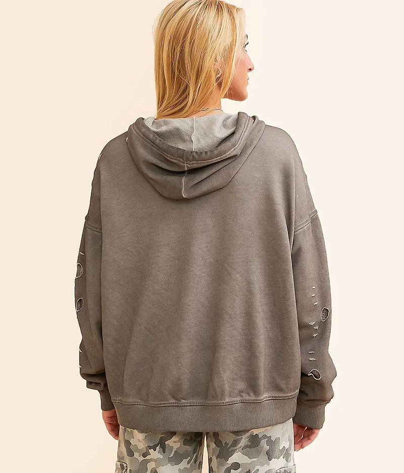 Mesh Inset Hooded Sweatshirt
