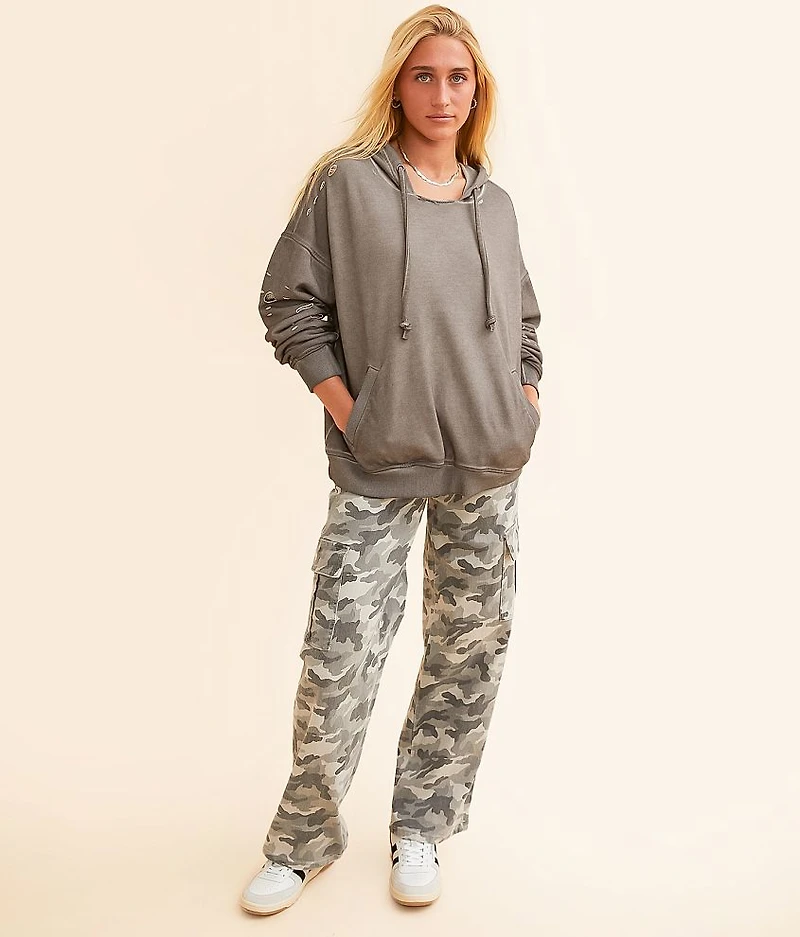 Mesh Inset Hooded Sweatshirt