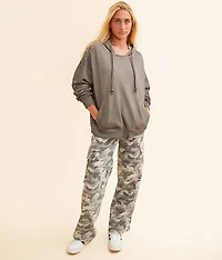 Mesh Inset Hooded Sweatshirt