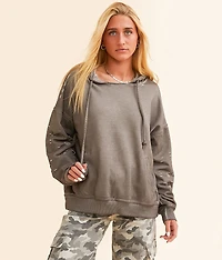 Mesh Inset Hooded Sweatshirt