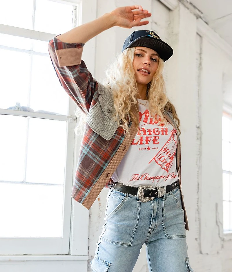 Mixed Plaid Shirt