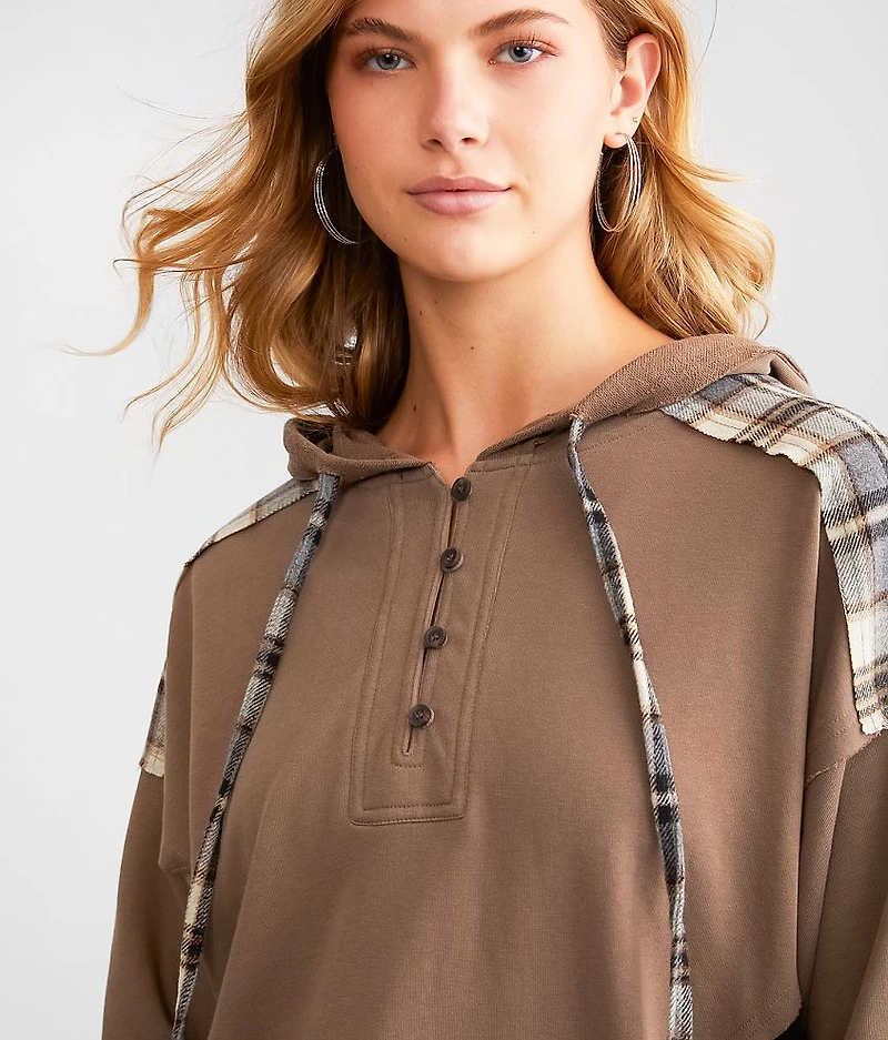 Hooded Henley Sweatshirt