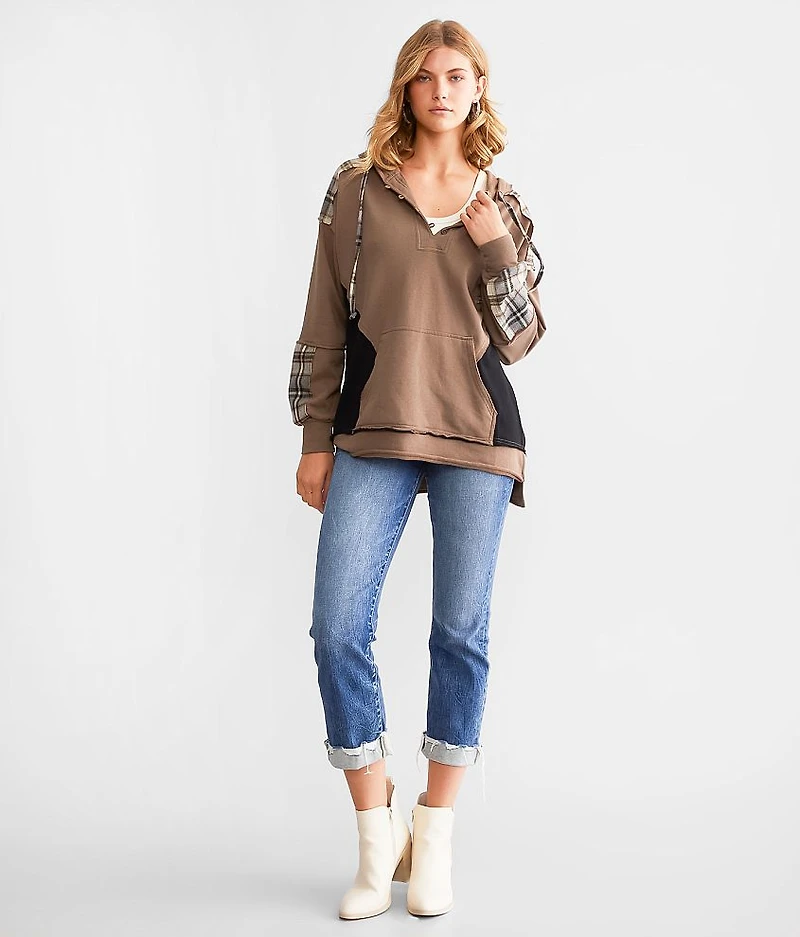 Hooded Henley Sweatshirt