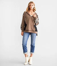 Hooded Henley Sweatshirt