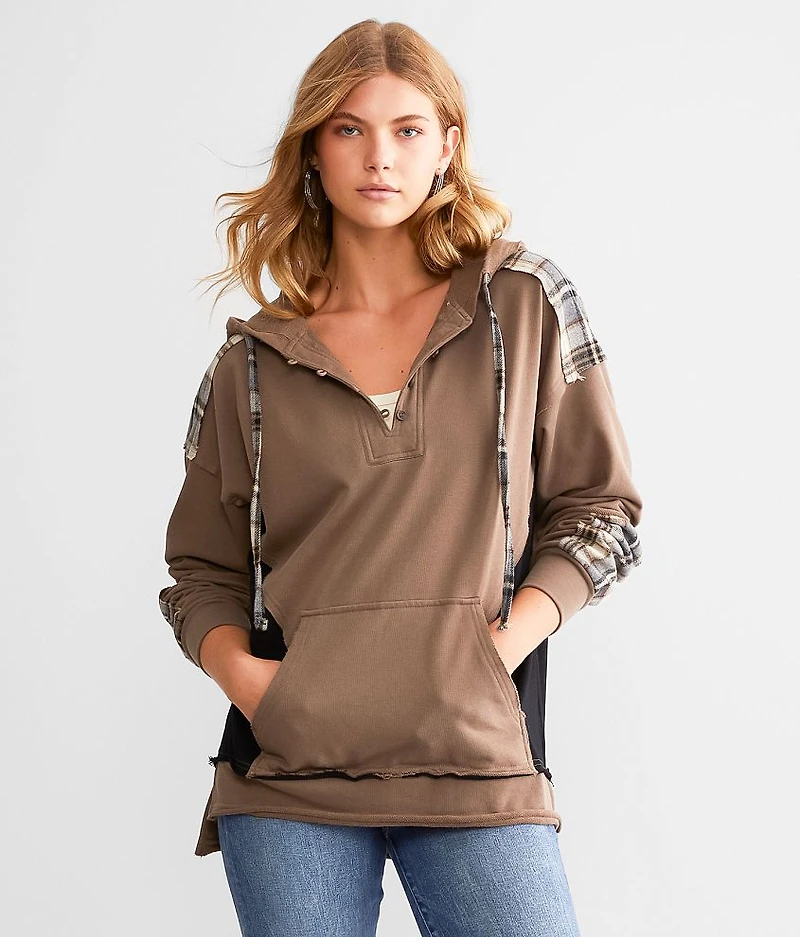 Hooded Henley Sweatshirt