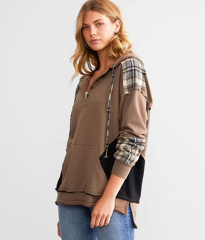 Hooded Henley Sweatshirt