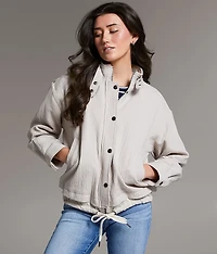 Textured Mock Neck Jacket