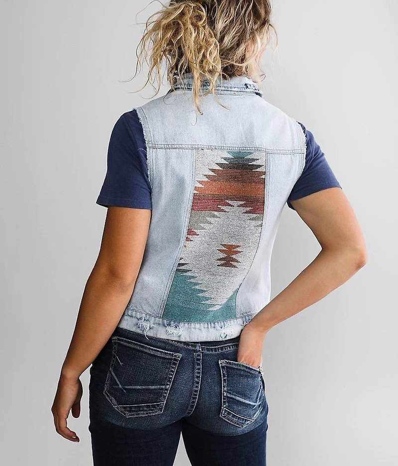 Aztec Denim Vest