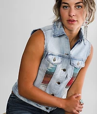 Aztec Denim Vest