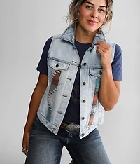 Aztec Denim Vest