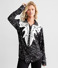 Embroidered Knit Blouse