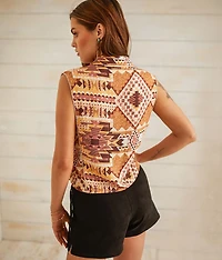 Western Collared Tank Top