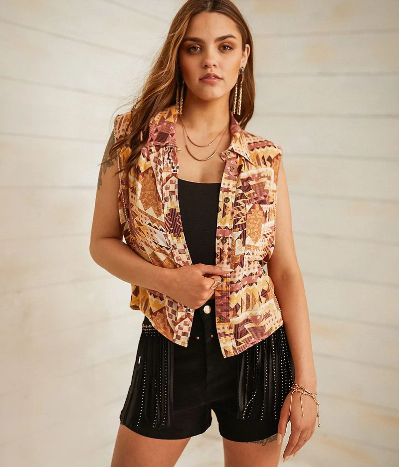 Western Collared Tank Top