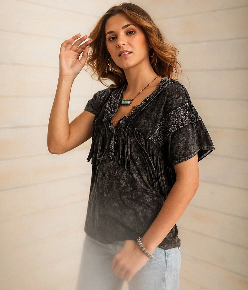 Washed Fringe Henley