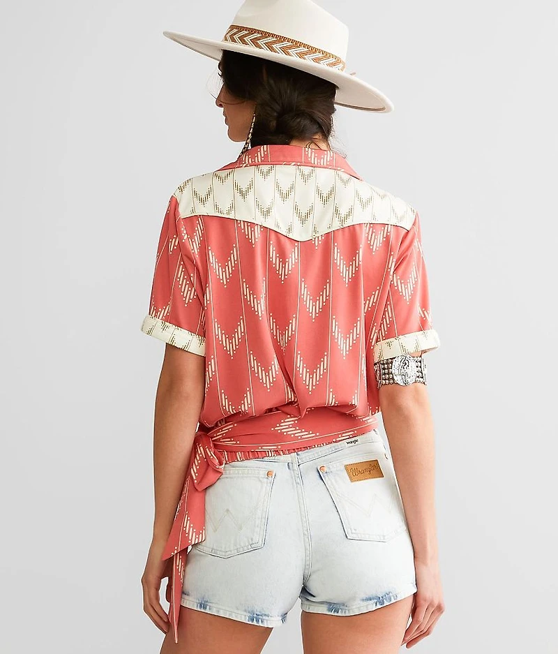 Western Wrap Tie Top