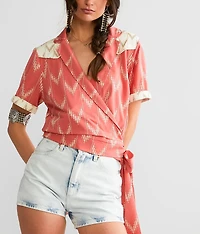 Western Wrap Tie Top