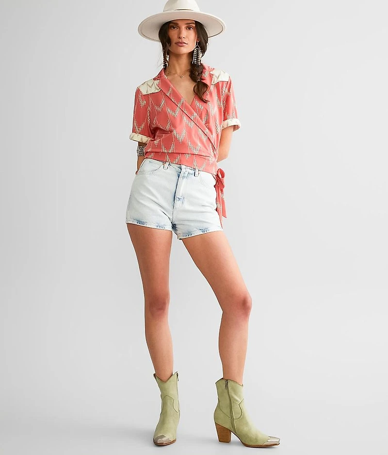 Western Wrap Tie Top