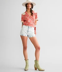 Western Wrap Tie Top