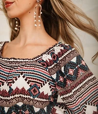Metallic Peplum Top