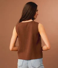 Embroidered Front Tie Vest