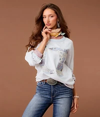 Cowboy Boot Patchwork Pullover