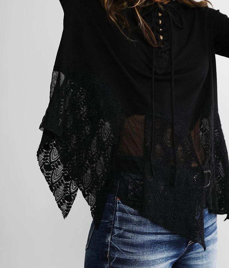 Lace & Mesh Hem Top