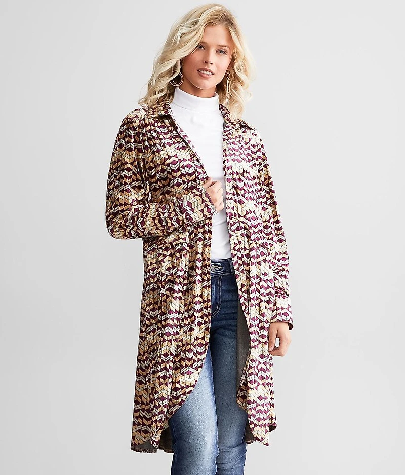 Geo Velvet Kimono