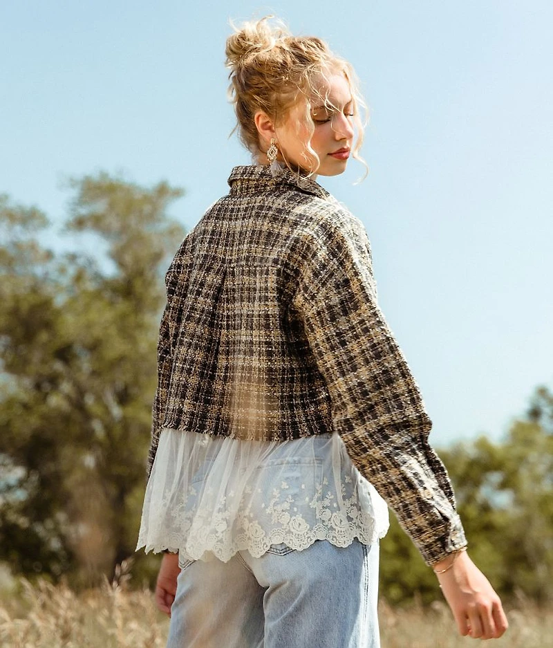 Tweed & Lace Flannel Shirt