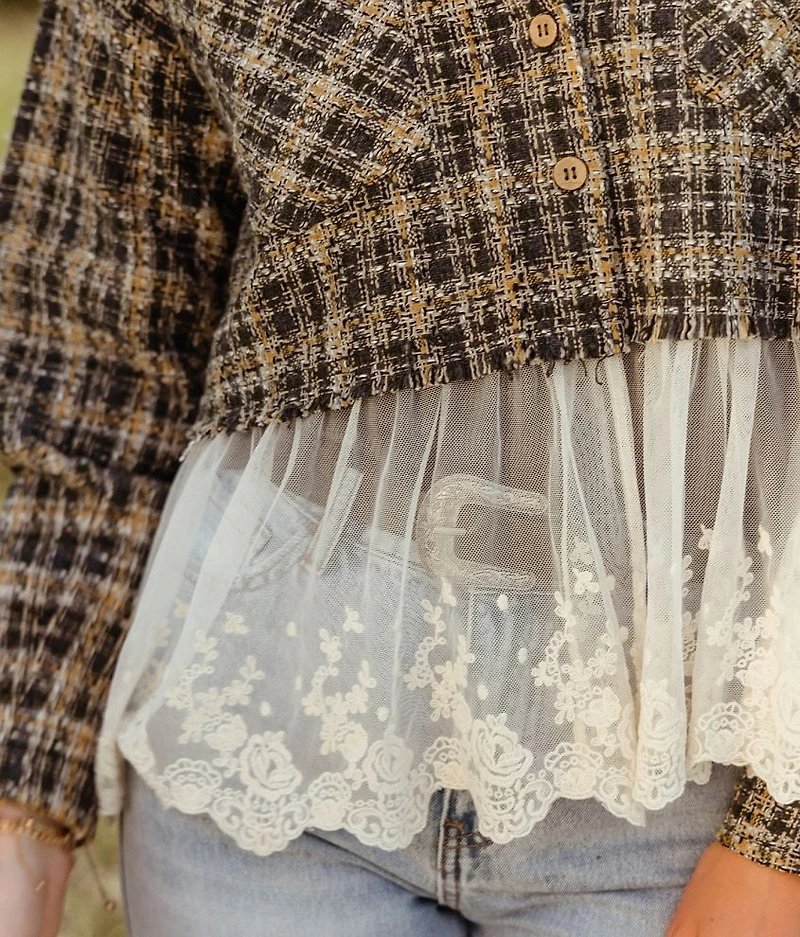 Tweed & Lace Flannel Shirt