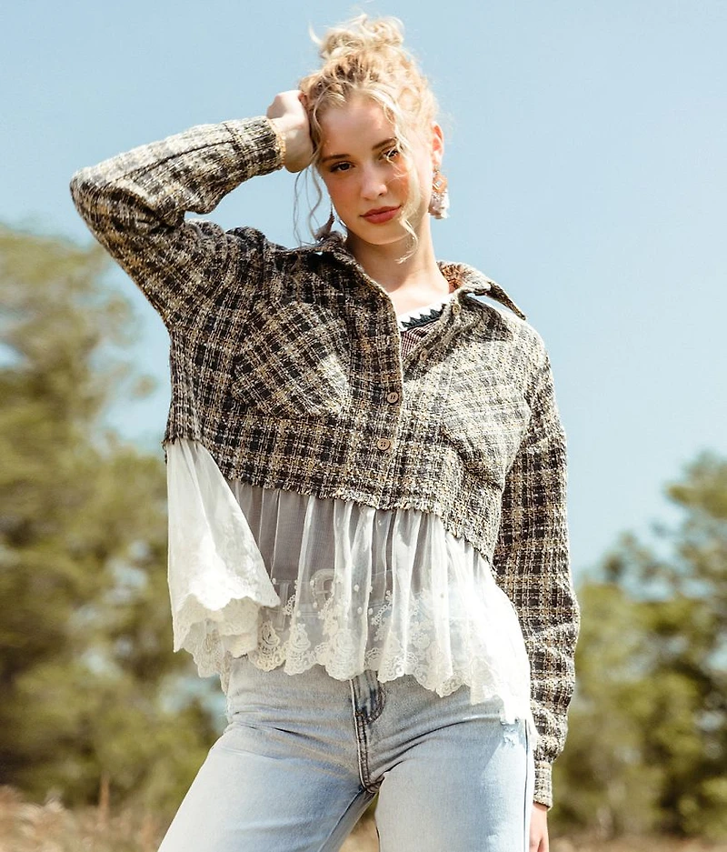Tweed & Lace Flannel Shirt