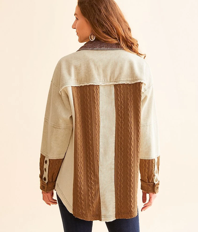 Pieced Corduroy Oversized Jacket