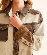 Pieced Corduroy Oversized Jacket