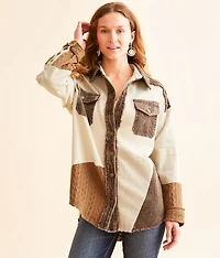 Pieced Corduroy Oversized Jacket