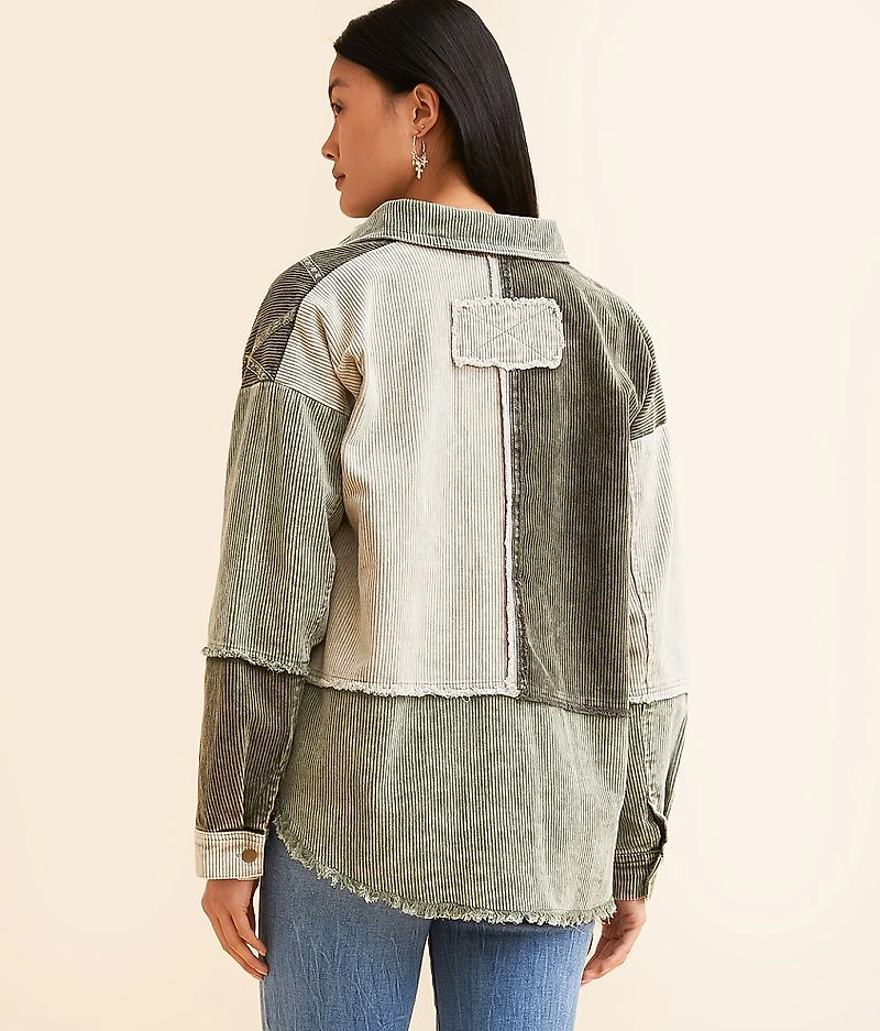 Pieced Corduroy Shacket