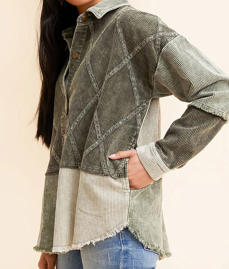 Pieced Corduroy Shacket