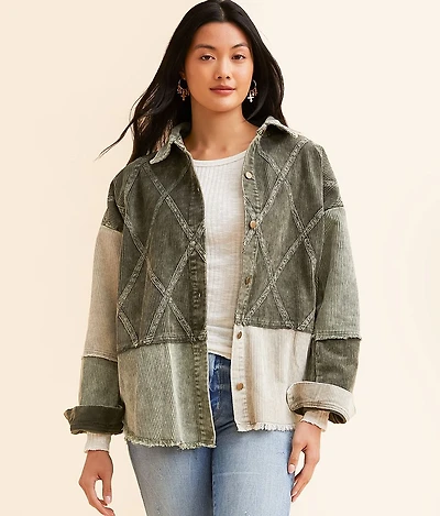 Pieced Corduroy Shacket