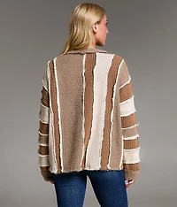 Textured Stripe Cardigan Sweater