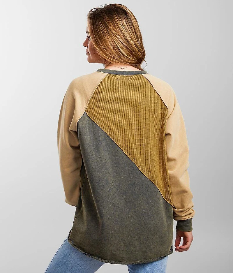 Pieced Thermal Pullover